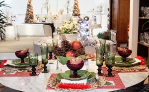 decoração de mesa de Natal